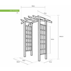 Grange Bow Top Garden Arch - dimensions