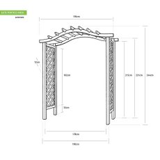 Grange Elite Portico Garden Arch - dimensions