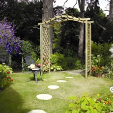 Grange Elite Portico Garden Arch - displayed in a garden setting