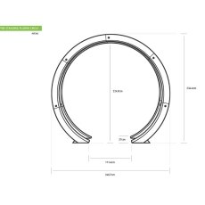 Grange Free Standing Flower Circle Garden Arch in Black - dimensions