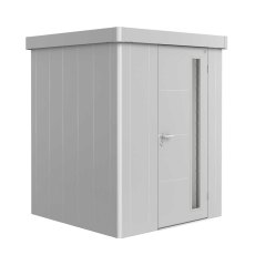 Biohort Neo 1A Metal Shed - Single Door - Metallic Silver