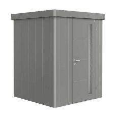 Biohort Neo 1A Metal Shed - Single Door - Metallic Quartz Grey