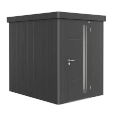 6x8 Biohort Neo 2A Metal Shed - Single Door in metallic dark grey
