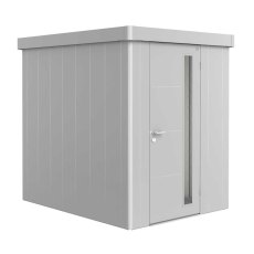 6x8 Biohort Neo 3A Metal Shed - Single Door, in metallic silver
