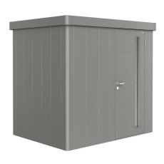 8x6 Biohort Neo 1B Metal Shed - Single Door in metallic quartz grey