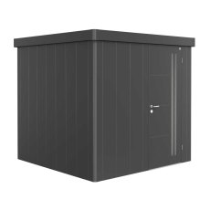 8x8 Biohort Neo 2B Metal Shed - Single Door in metallic dark grey