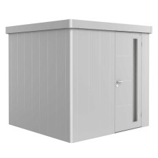 8x8 Biohort Neo 2B Metal Shed - Single Door in metallic silver