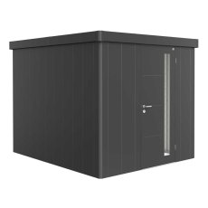 8x10 Biohort Neo 3B Metal Shed - Single Door in metallic dark grey