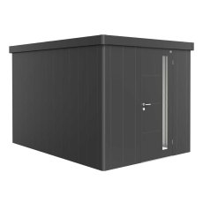 8x11 Biohort Neo 4B Metal Shed - Single Door in metallic dark grey
