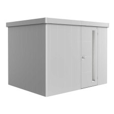 10x8 Biohort Neo 2C Metal Shed - Single Door in metallic silver