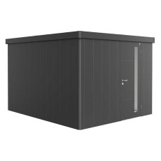 10x11 Biohort Neo 4C Metal Shed - Single Door in metallic dark grey