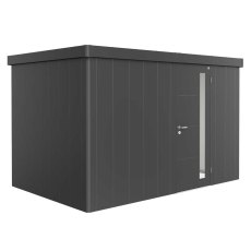 12x8 Biohort Neo 2D Metal Shed - Single Door in metallic dark grey