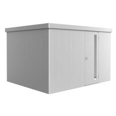 12x10 Biohort Neo 3D Metal Shed - Single Door in metallic silver