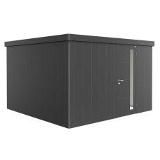 12x12 Biohort Neo 4D Metal Shed - Single Door in metallic dark grey