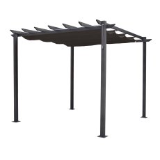 Rowlinson Latina Metal Pergola in Grey 3mx3m - isolated roof closed
