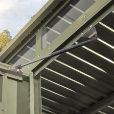 10x8 Hex Living Hixon Pent Metal Shed in Sage Green - gas