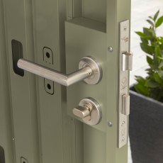 10x8 Hex Living Hixon Pent Metal Shed in Sage Green - door handle