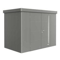 10x6 Biohort Neo 1C Metal Shed - Double Door in metallic quartz grey