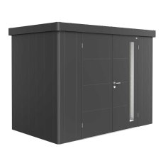 10x6 Biohort Neo 1C Metal Shed - Double Door in metallic dark grey
