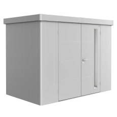 10x6 Biohort Neo 1C Metal Shed - Double Door in metallic silver