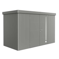 12x6 Biohort Neo 1D Metal Shed - Double Door in metallic quartz grey