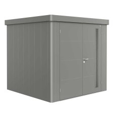 8x8 Biohort Neo 2B Metal Shed - Double Door in metallic quartz grey
