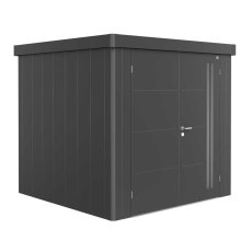 8x8 Biohort Neo 2B Metal Shed - Double Door in metallic dark grey