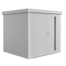 8x8 Biohort Neo 2B Metal Shed - Double Door in metallic silver