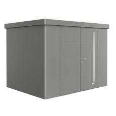 10x8 Biohort Neo 2C Metal Shed - Double Door in metallic quartz grey