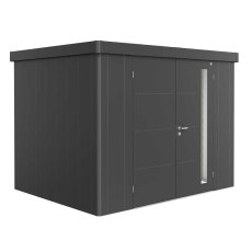 10x8 Biohort Neo 2C Metal Shed - Double Door in metallic dark grey