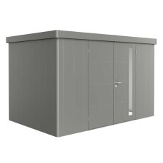 12x8 Biohort Neo 2D Metal Shed - Double Door in metallic quartz grey