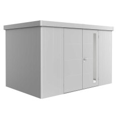 12x8 Biohort Neo 2D Metal Shed - Double Door in metallic silver