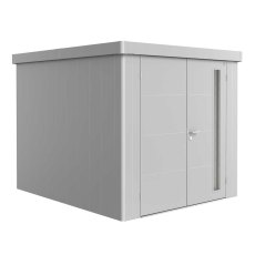 8x10 Biohort Neo 3B Metal Shed - Double Door in metallic silver