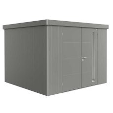 10x10 Biohort Neo 3C Metal Shed - Double Door in metallic quartz grey