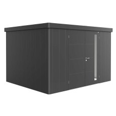 12x10 Biohort Neo 3D Metal Shed - Double Door in metallic dark grey