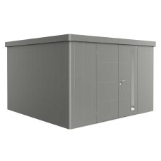 12x12 Biohort Neo 4D Metal Shed - Double Door in metallic quartz grey
