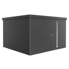 12x12 Biohort Neo 4D Metal Shed - Double Door in metallic dark grey