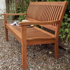 1.2m Rowlinson Willington Bench - in stiu, side angle view
