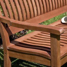 1.2m Rowlinson Willington Bench - in stiu, side arm