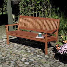 1.5m Rowlinson Willington Bench - in situ, angle view