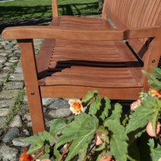 1.5m Rowlinson Willington Bench - in situ, side view