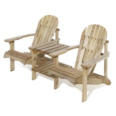 Rowlinson Softwood Adirondack Companion Seat - isoalted, angle view