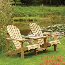 Rowlinson Softwood Adirondack Companion Seat - in situ, angle view