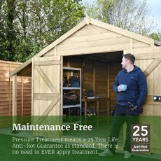 7x5 Forest Timberdale Tongue and Groove Pent Shed - maintenance free