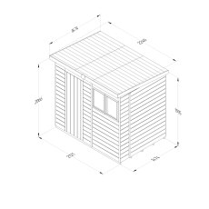 Technical drawing of Timberdale 7x5 pent shed