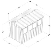 10x6 Forest Timberdale Tongue and Groove Apex Shed - dimensions