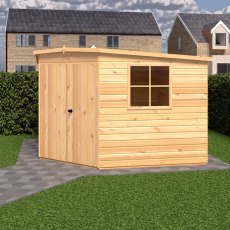 10x10 Shire Murrow Tongue and Groove Corner Shed - in situ