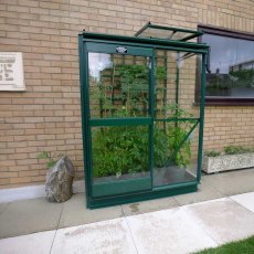 Elite Easygrow 2x4 Lean to Greenhouse - in green powder coated and front view