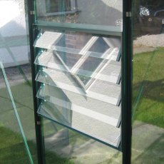 Elite Thyme 8x14 Greenhouse - Manual louvre vent in powder coated green