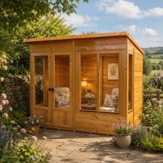 Shire Alora 8 x 6 Pent Summerhouse - in situ, angle view